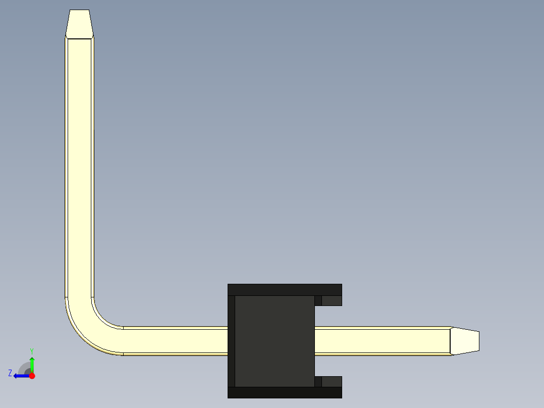 彩色公排针 100mil 2.54mm 系列-DS1022_black_18p_100mil_TypeU_rev1.0右视图