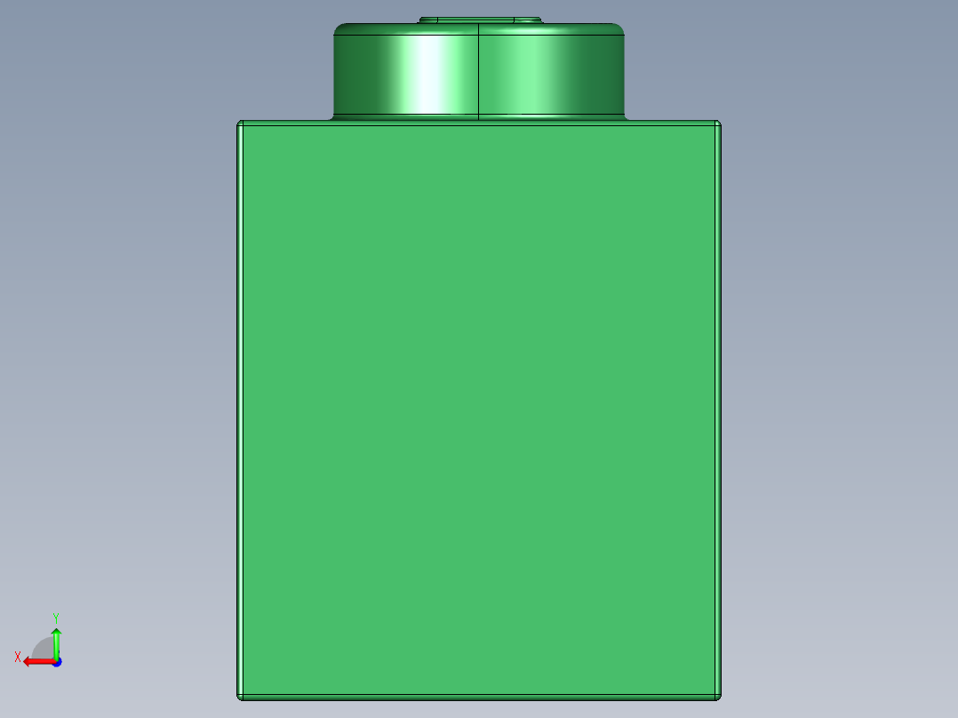 乐高套装 4421基本积木-300528 Dark Green Brick 1 x 1.STEP后视图