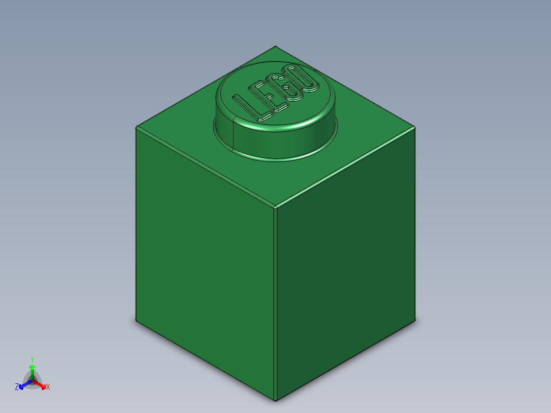 乐高套装 4421基本积木-300528 Dark Green Brick 1 x 1.STEP正等轴测图