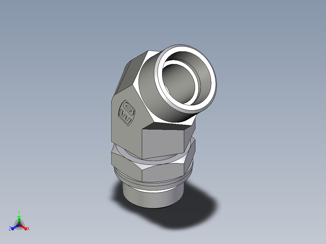 卡套式工业通用硬管接头EO_Adjustable_locknut_45_deg_elbow_VEE18LMOMDCF