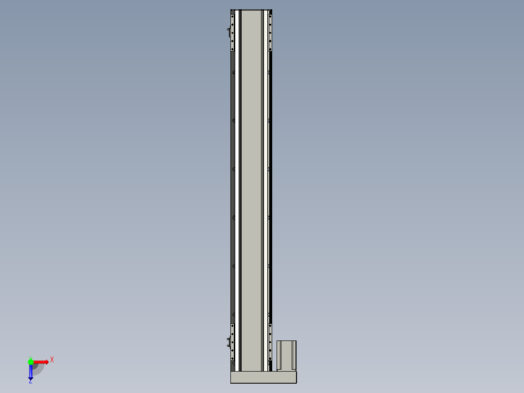 直线模组LHA170-S1250-L设计图纸俯视图