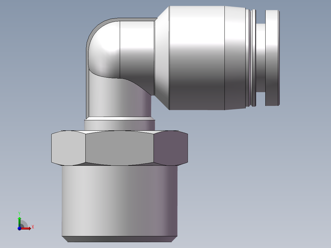 螺纹弯通APL8-G03(3分8厘)前视图