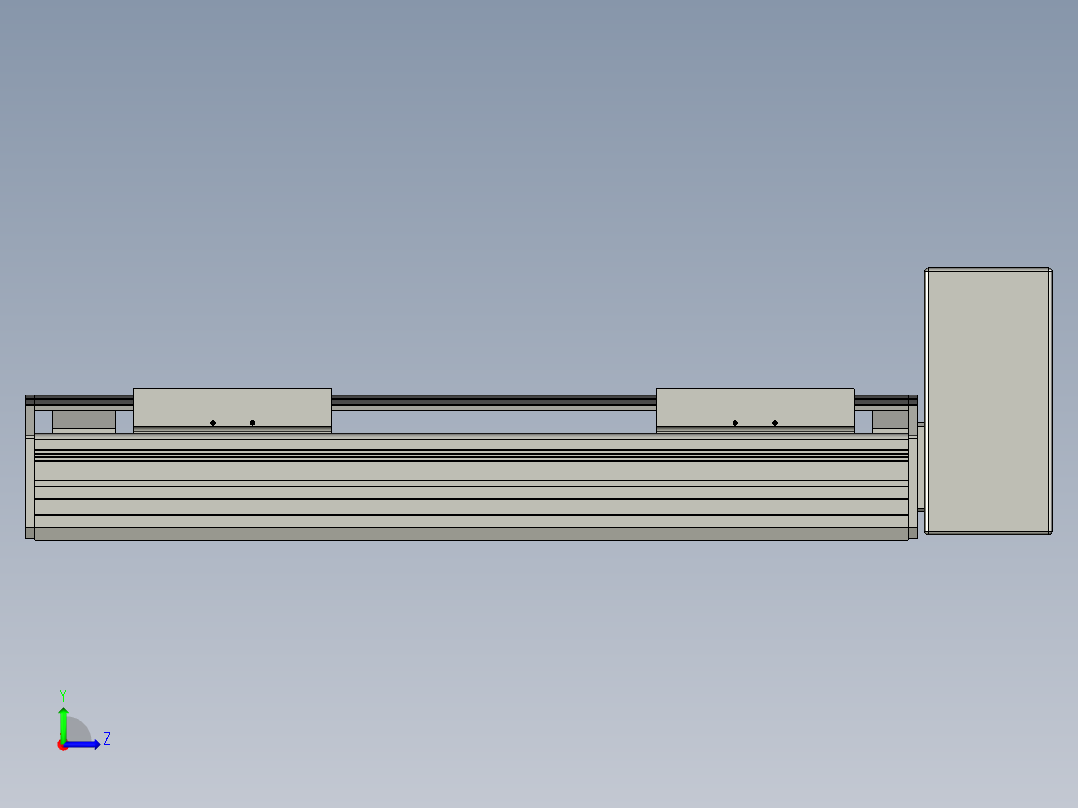 直线模组WG-LHB12-S250-LU设计图纸左视图