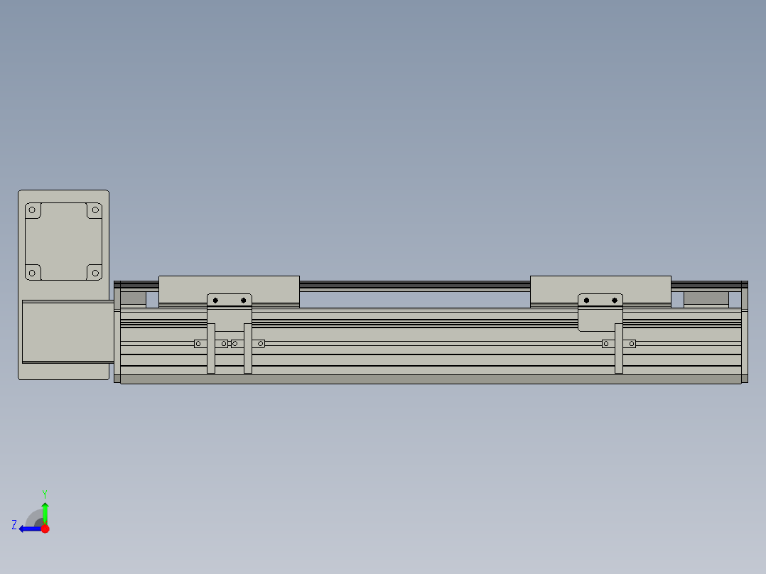 直线模组WG-LHB12-S250-LU设计图纸右视图