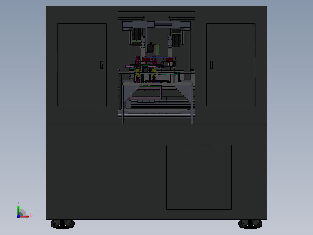 厚度检测机 非标自动化设备3D图纸3D模型前视图