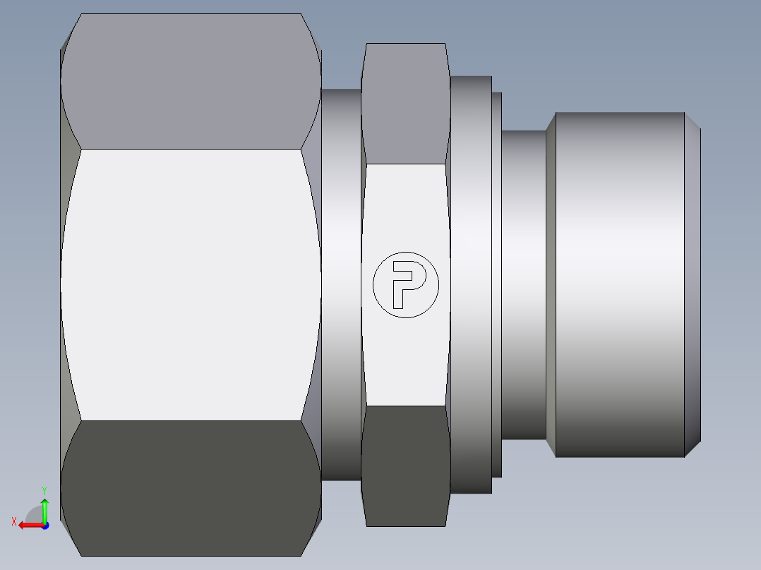 卡套式工业通用硬管接头EO_Male_Stud_connector_GE22LRED71后视图