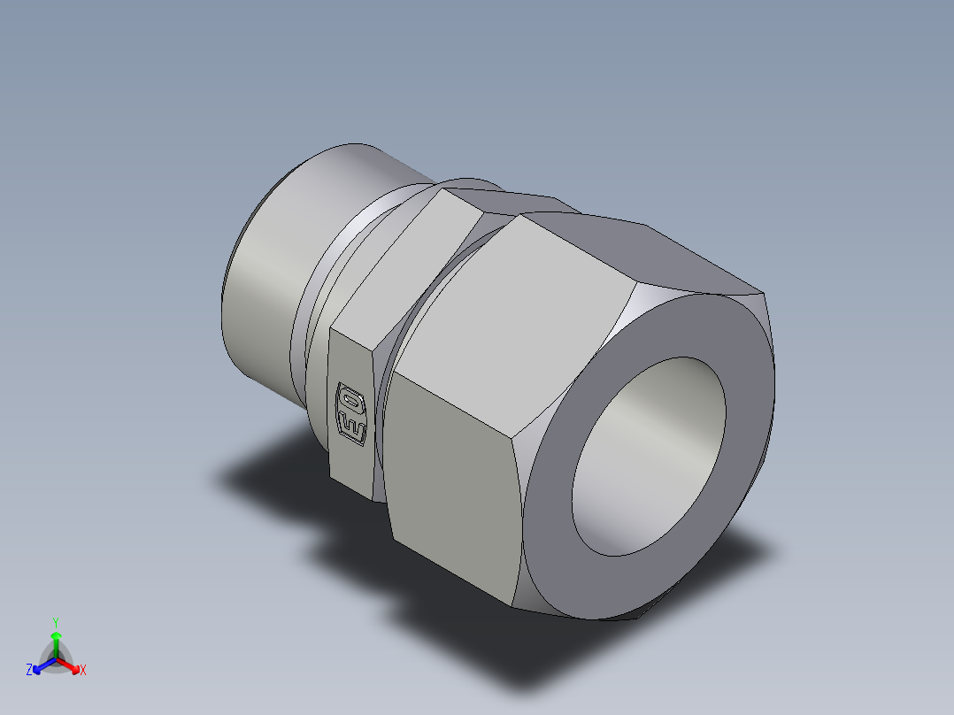 卡套式工业通用硬管接头EO_Male_Stud_connector_GE22LRED71正等轴测图