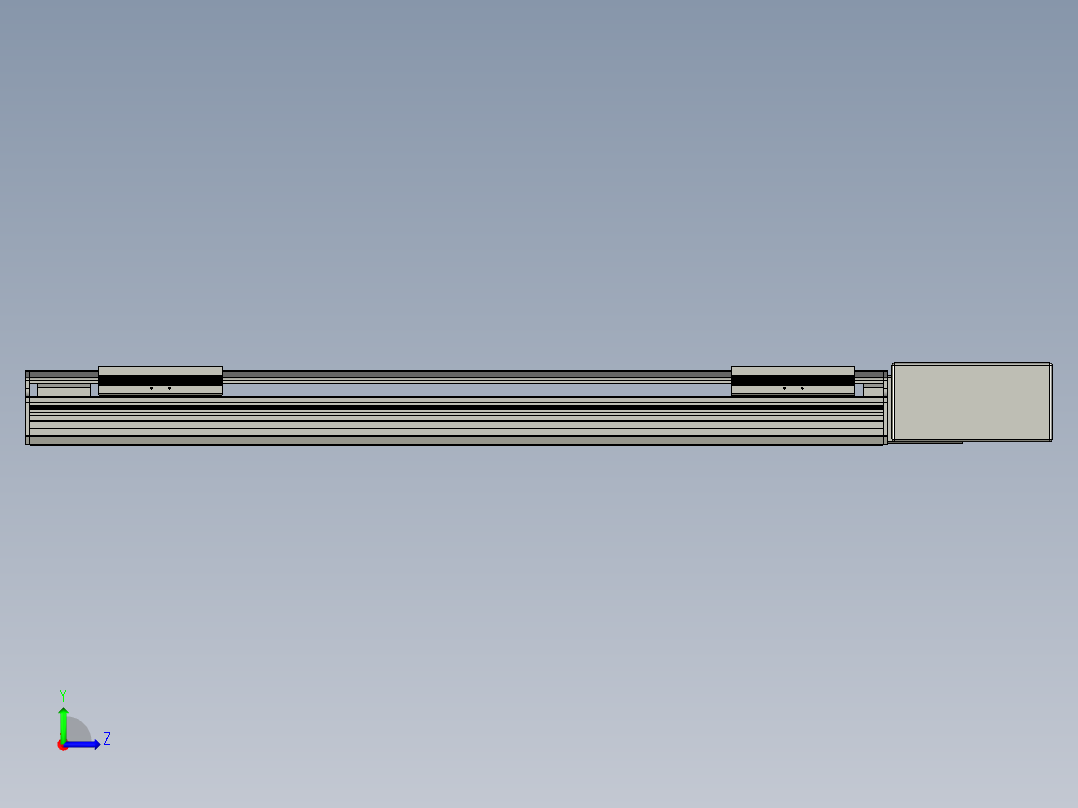 直线模组LHB17-L40-S750-BL设计图纸左视图
