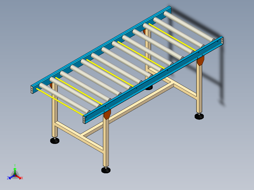 滚筒输送机 (30)正等轴测图