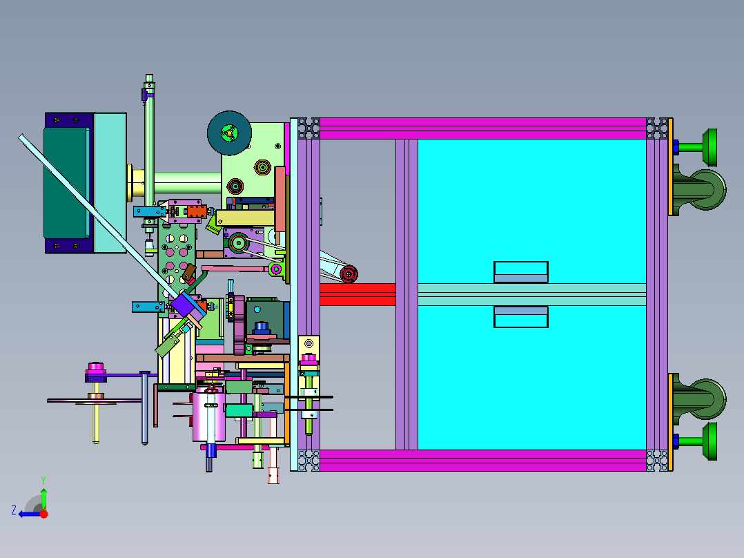 管装烧录转编带机右视图