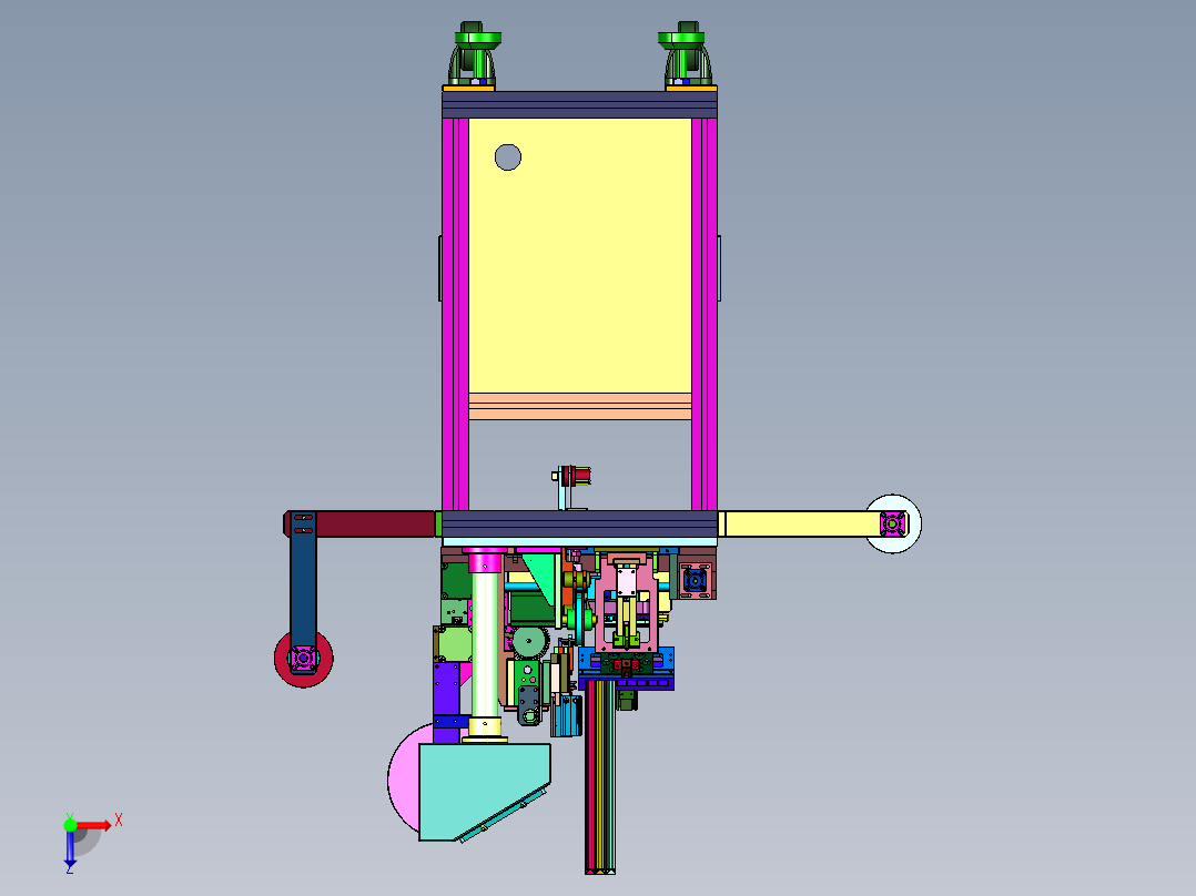 管装烧录转编带机俯视图