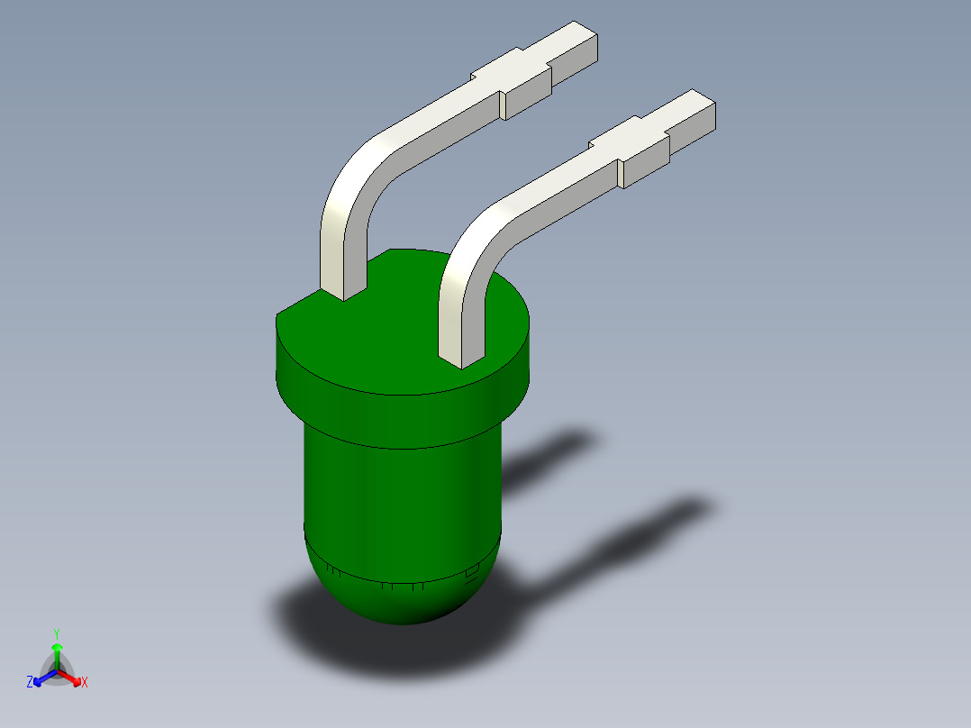 LED的3毫米通孔直角PCB。型号版本1和2的区别在于阳极和阴极的位置