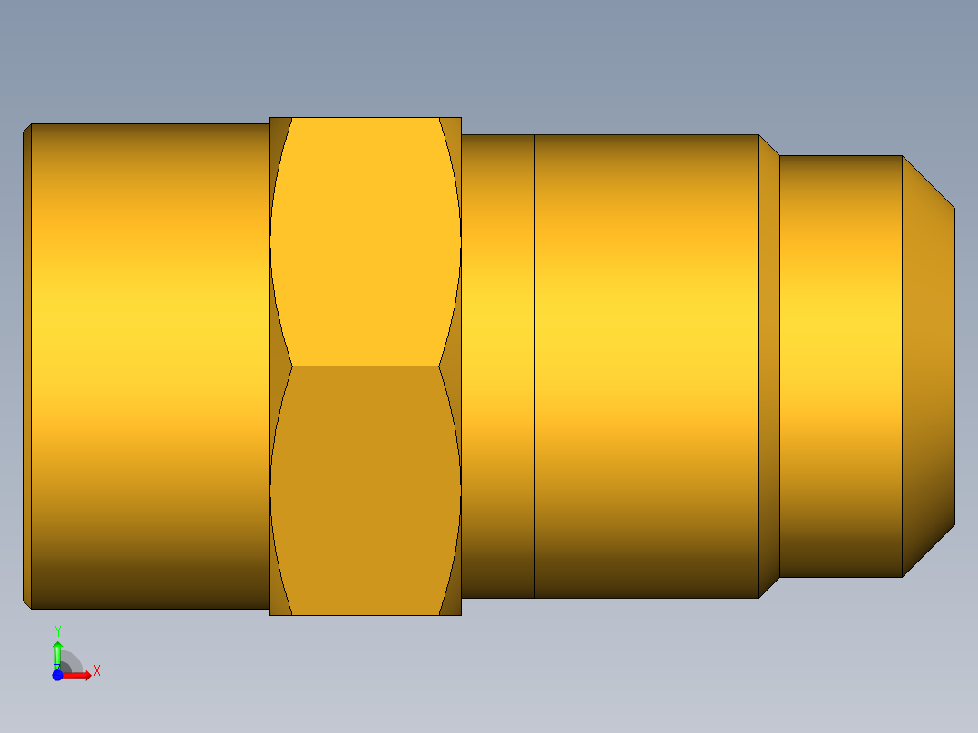 扩口式工业通用硬管接头Flare To Solder 43F-6-4前视图