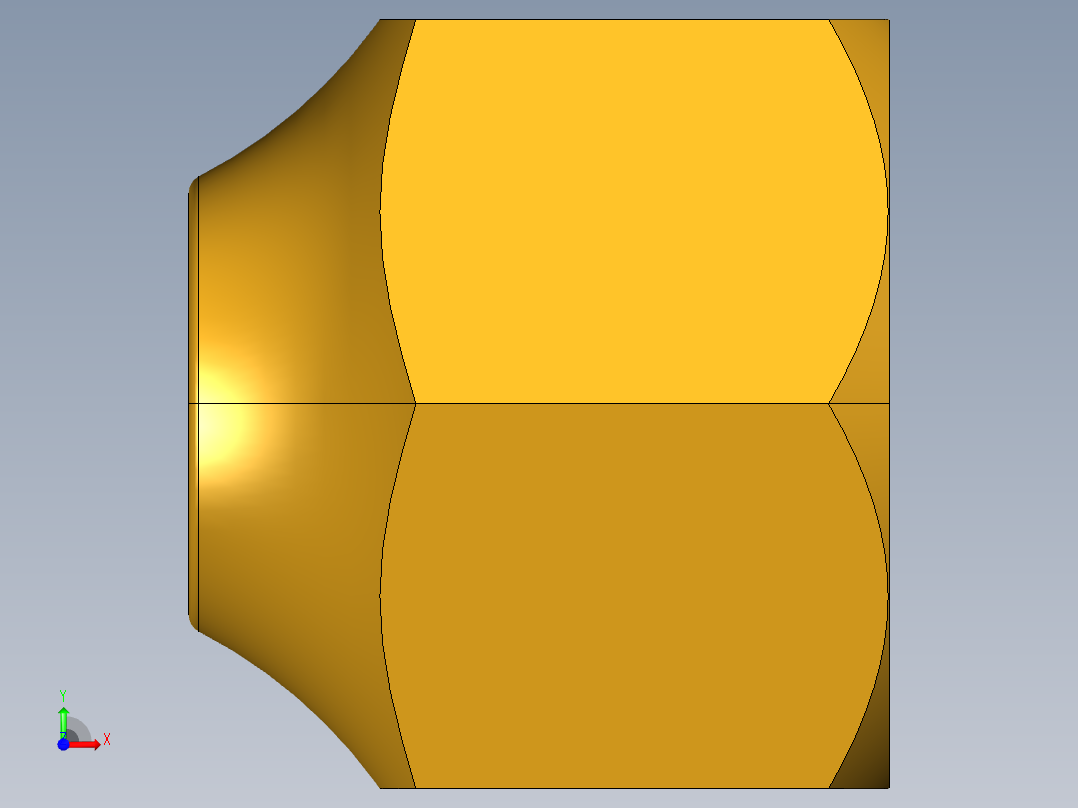 扩口式工业通用硬管接头Short Forged Reducing Nuts 14FS-6-4前视图