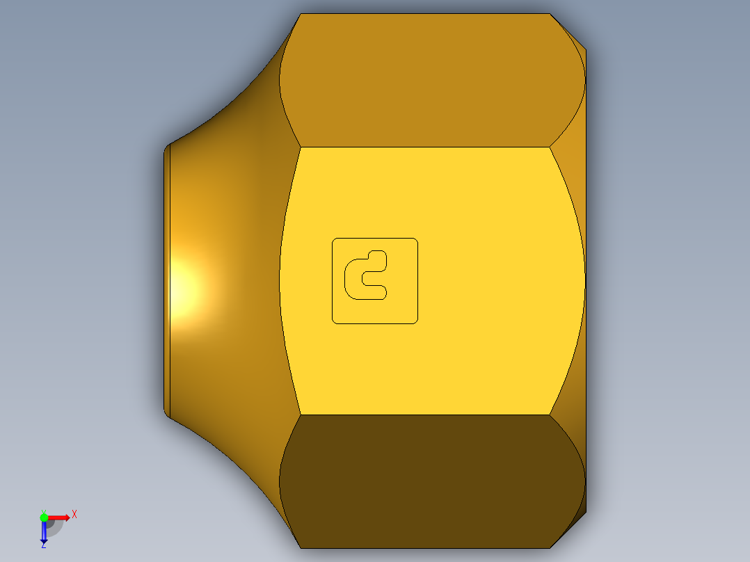扩口式工业通用硬管接头Short Forged Reducing Nuts 14FS-6-4俯视图