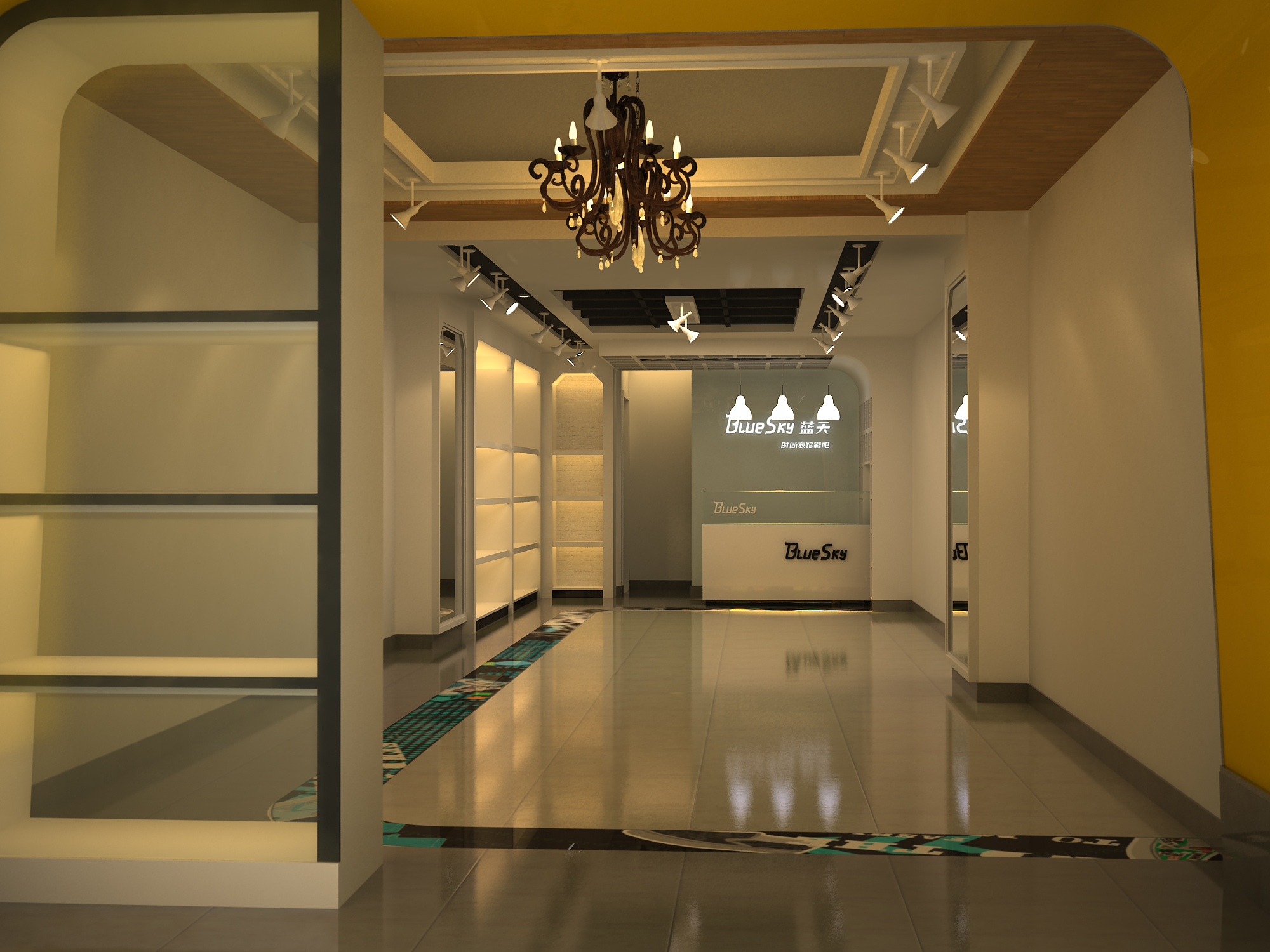 更新一套鞋店CAD+效果图（高清