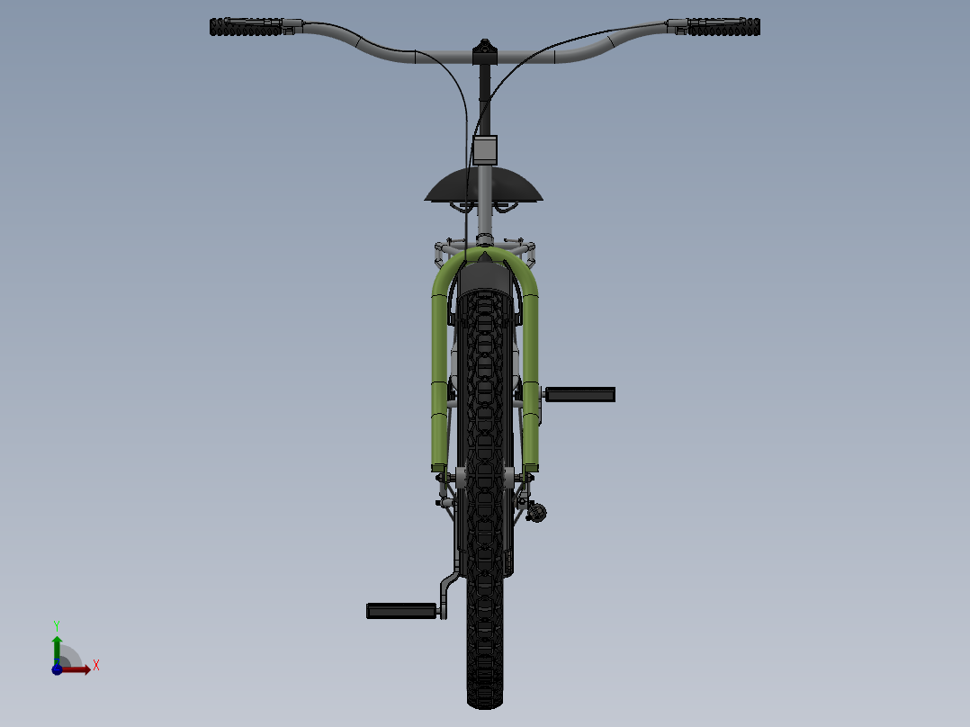 86---自行车三维设计sw2010三维图纸模型设计图纸前视图