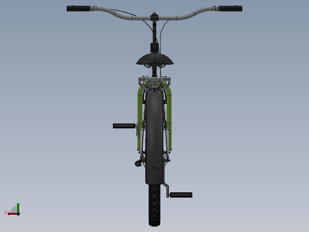 86---自行车三维设计sw2010三维图纸模型设计图纸后视图