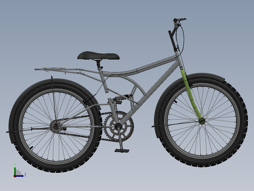86---自行车三维设计sw2010三维图纸模型设计图纸左视图
