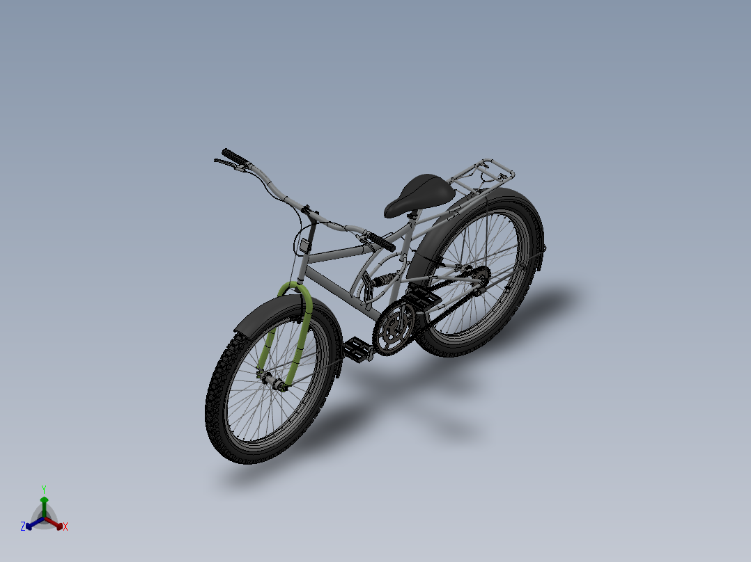 86---自行车三维设计sw2010三维图纸模型设计图纸正等轴测图