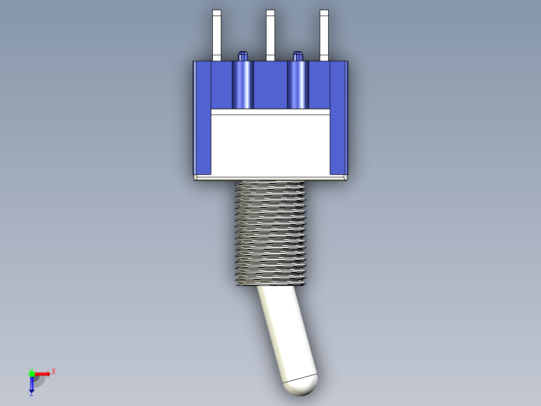 微型拨动开关（3 针）俯视图