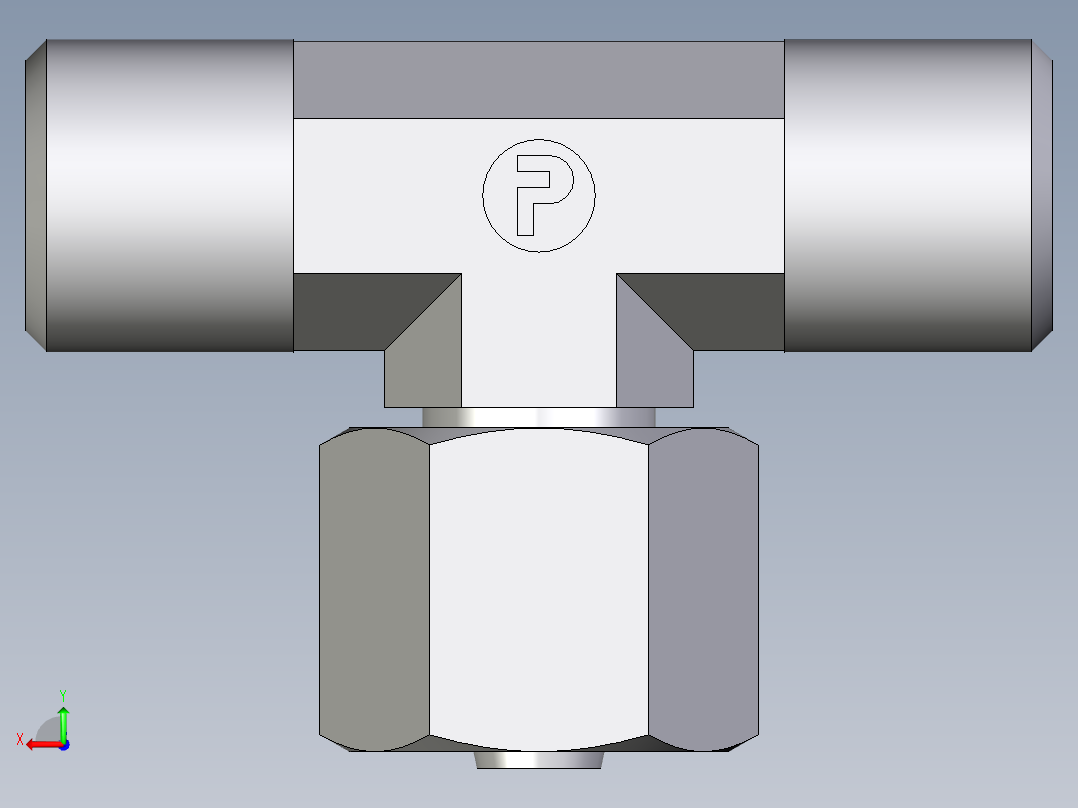 卡套式工业通用硬管接头EO_Swivel_nut_branch_tee_ET06SOMDCF (1)后视图