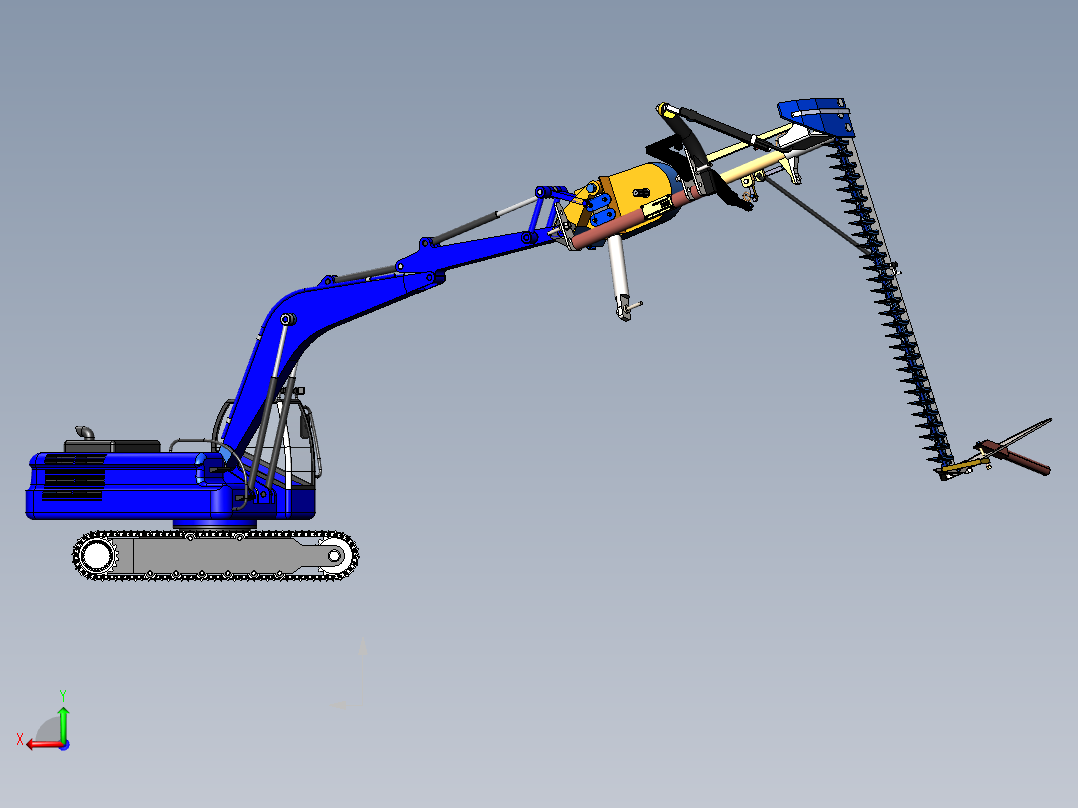 挖机修剪机模型后视图