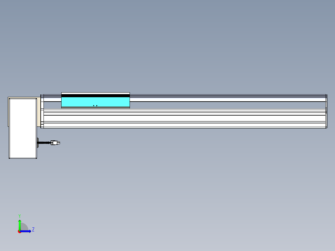 同步带滑台-半封闭B22H-L100-C-S550-LD-P75-D3-N5左视图