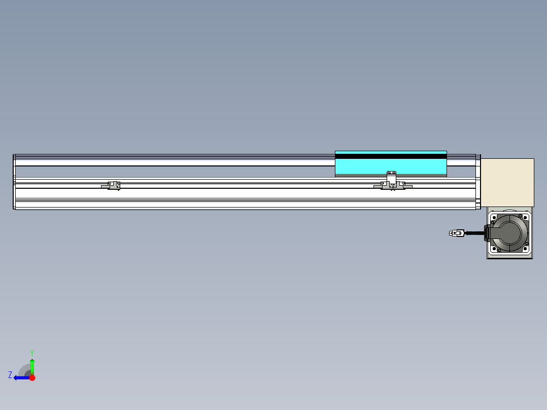 同步带滑台-半封闭B22H-L100-C-S550-LD-P75-D3-N5右视图