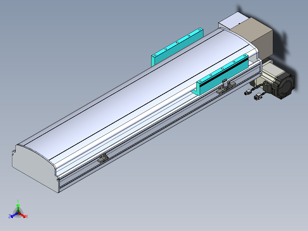 同步带滑台-半封闭B22H-L100-C-S550-LD-P75-D3-N5正等轴测图