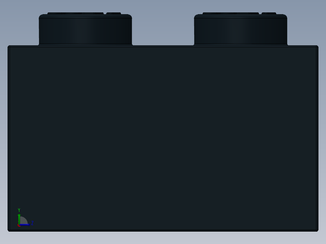 乐高套装 4421基本积木-300126 Black Brick 2 x 4.SLDPRT左视图