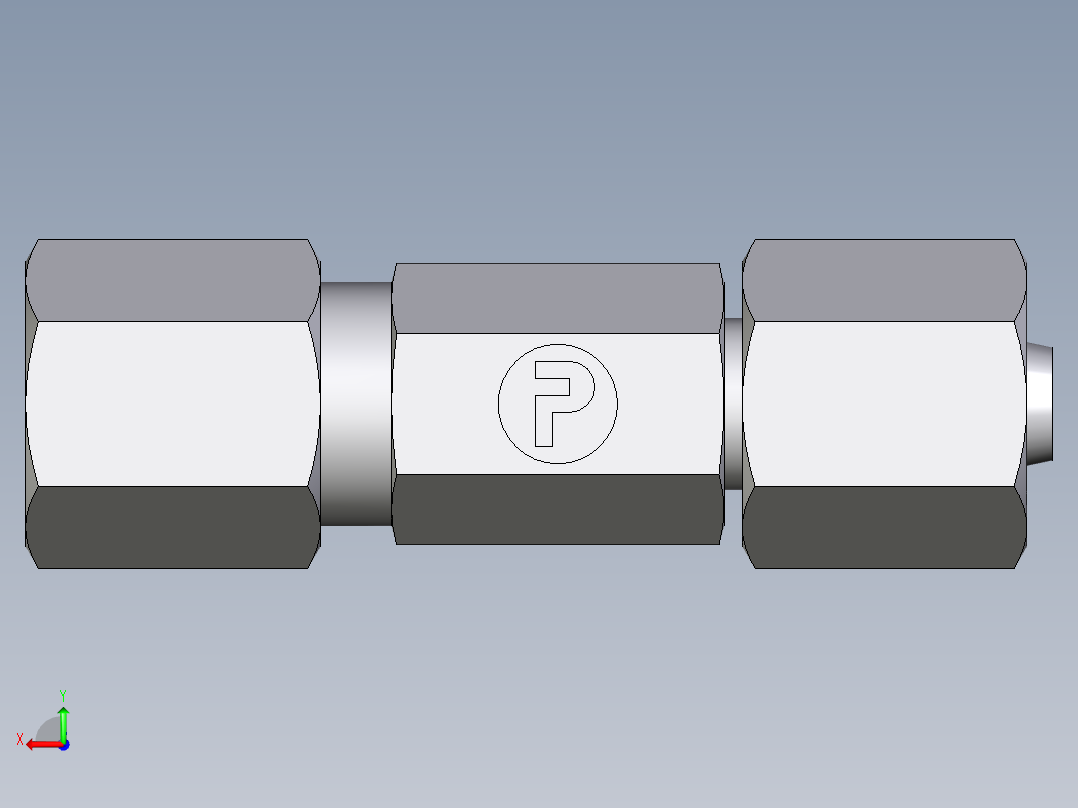 卡套式工业通用硬管接头EO_Distance_piece_adapter_DA06ZLCF后视图