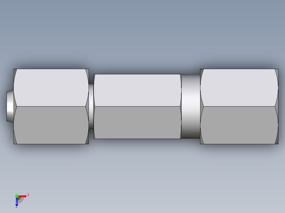 卡套式工业通用硬管接头EO_Distance_piece_adapter_DA06ZLCF俯视图