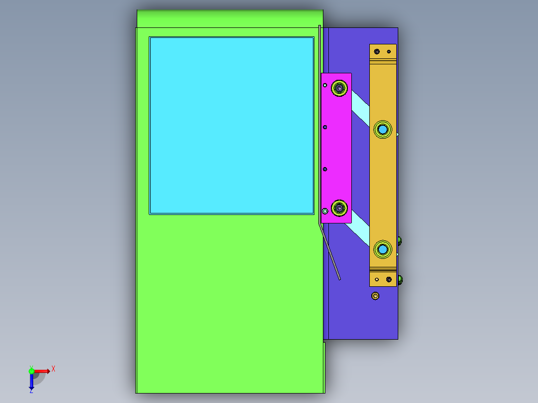 宽度换装机构俯视图
