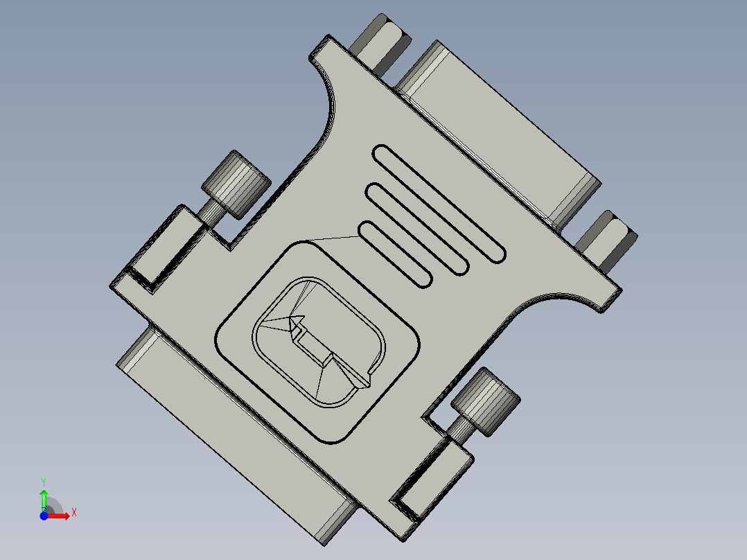VGA 转 DVI 连接器vga-to-dvi-connector-SW STL OBJ前视图