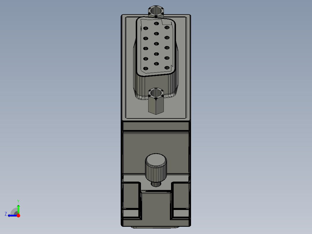 VGA 转 DVI 连接器vga-to-dvi-connector-SW STL OBJ右视图