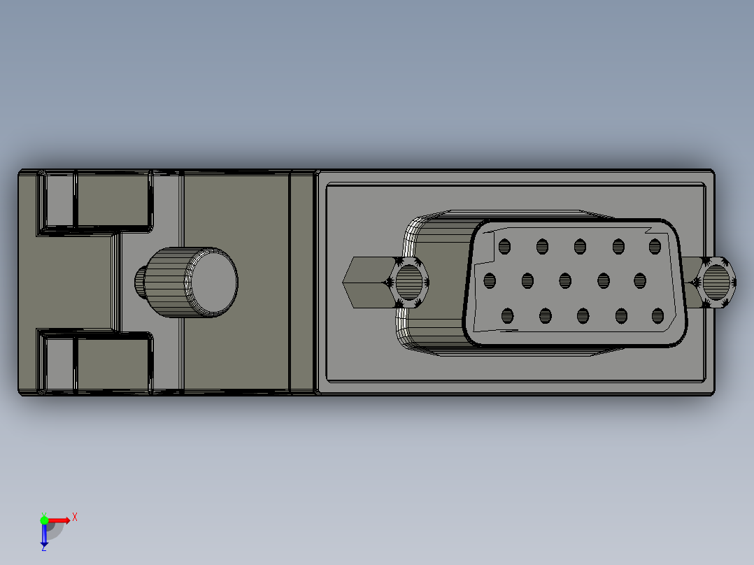 VGA 转 DVI 连接器vga-to-dvi-connector-SW STL OBJ俯视图