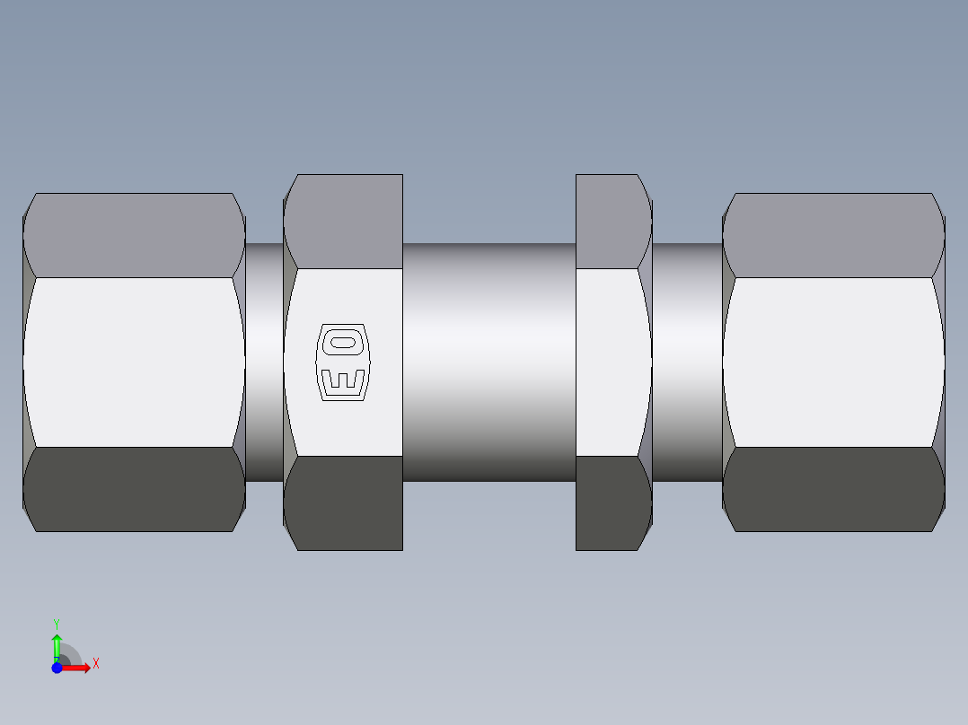卡套式工业通用硬管接头EO_Bulkhead_union_SV14ZS71前视图