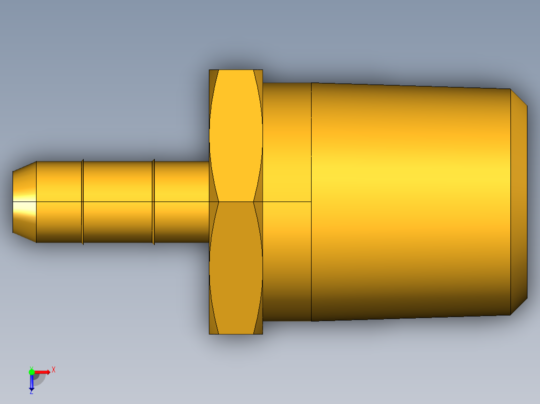工业通用螺蚊管倒齿式工业硬管接头Male Connector 28-4-4俯视图