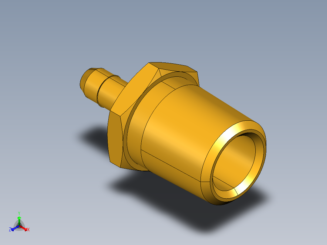 工业通用螺蚊管倒齿式工业硬管接头Male Connector 28-4-4正等轴测图