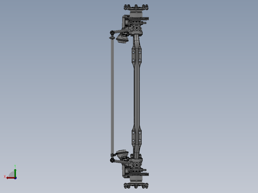 带盘式制动器的7.5吨转向桥结构设计 包含三维和CAD图纸后视图