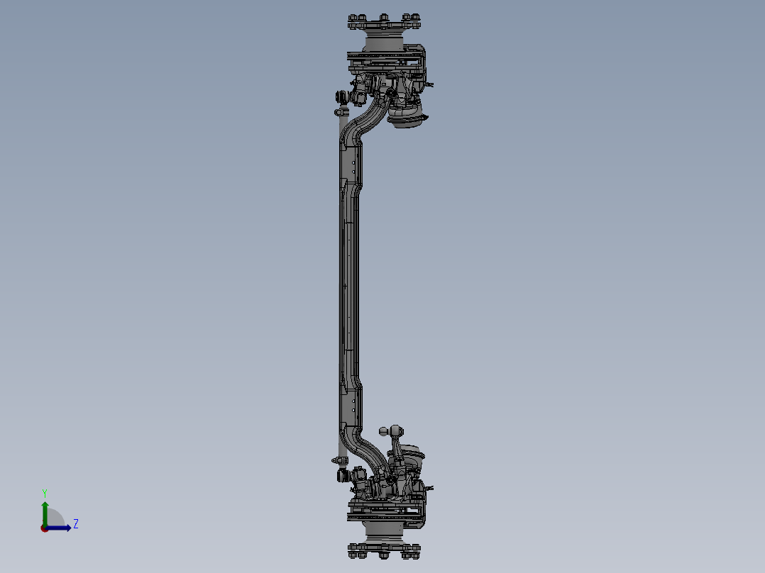 带盘式制动器的7.5吨转向桥结构设计 包含三维和CAD图纸左视图