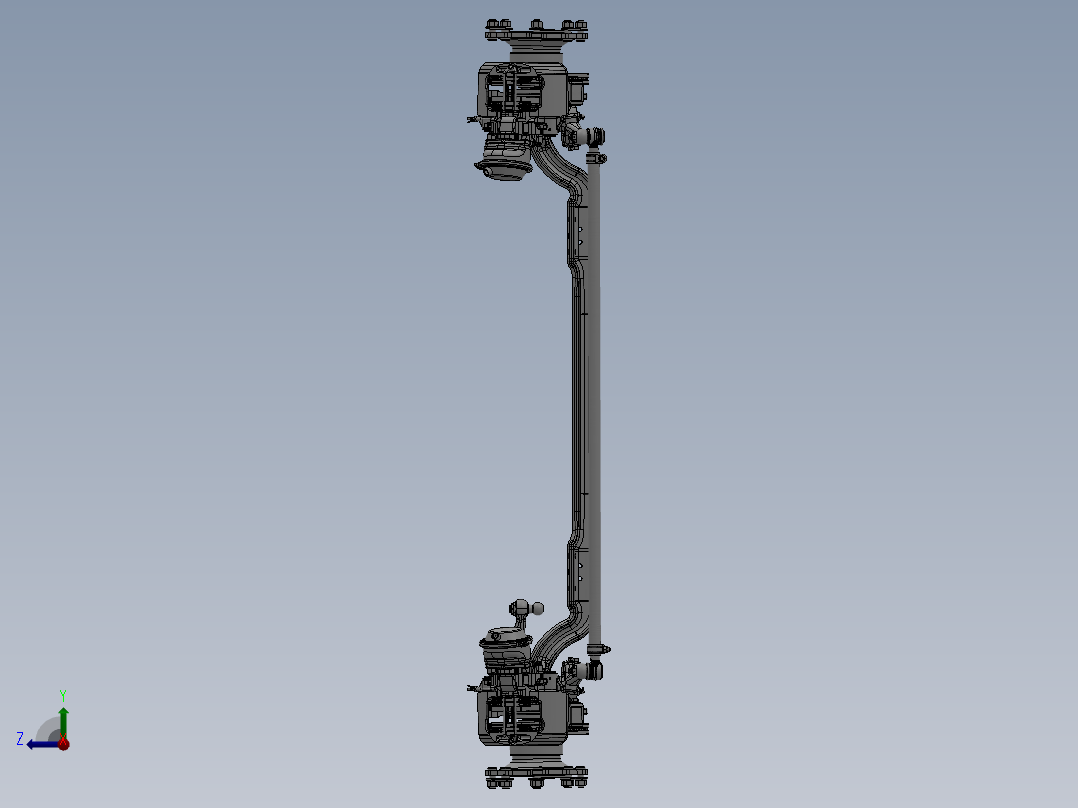 带盘式制动器的7.5吨转向桥结构设计 包含三维和CAD图纸右视图