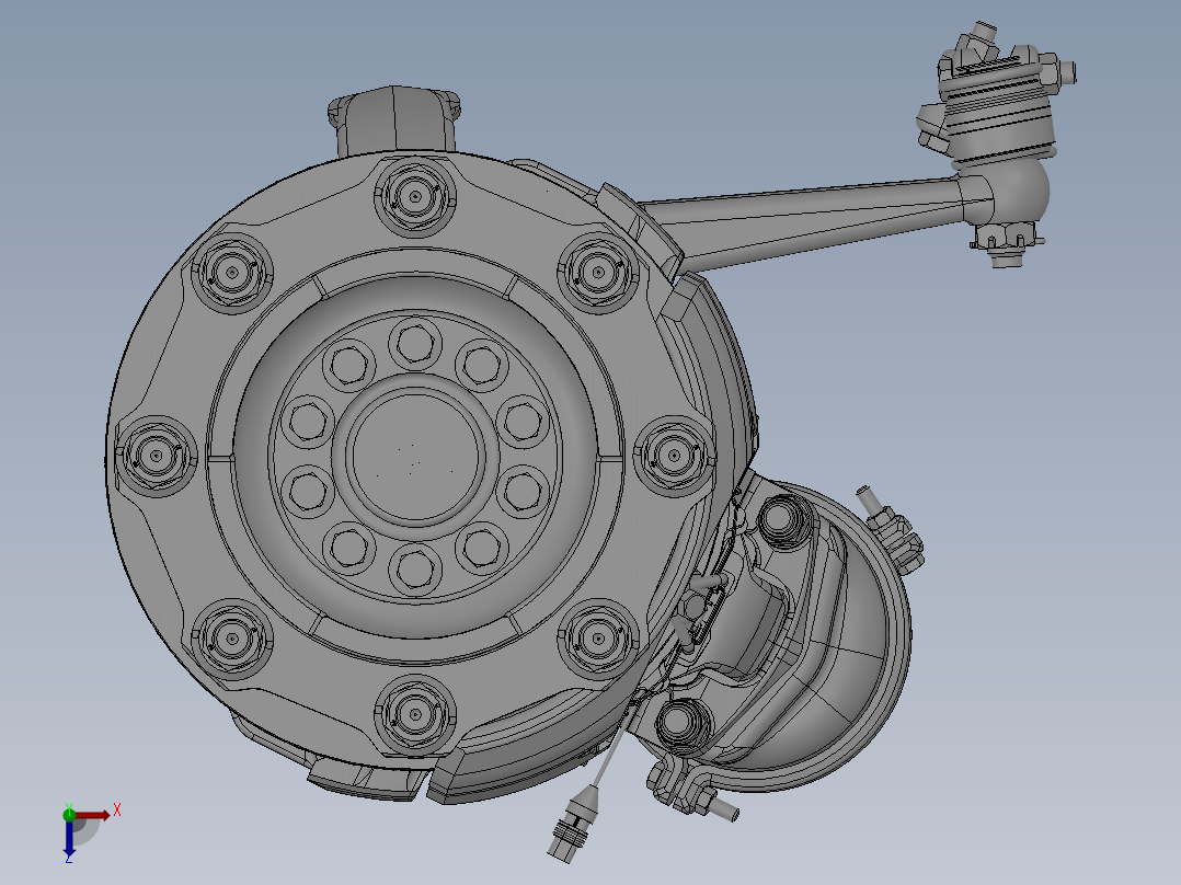 带盘式制动器的7.5吨转向桥结构设计 包含三维和CAD图纸俯视图