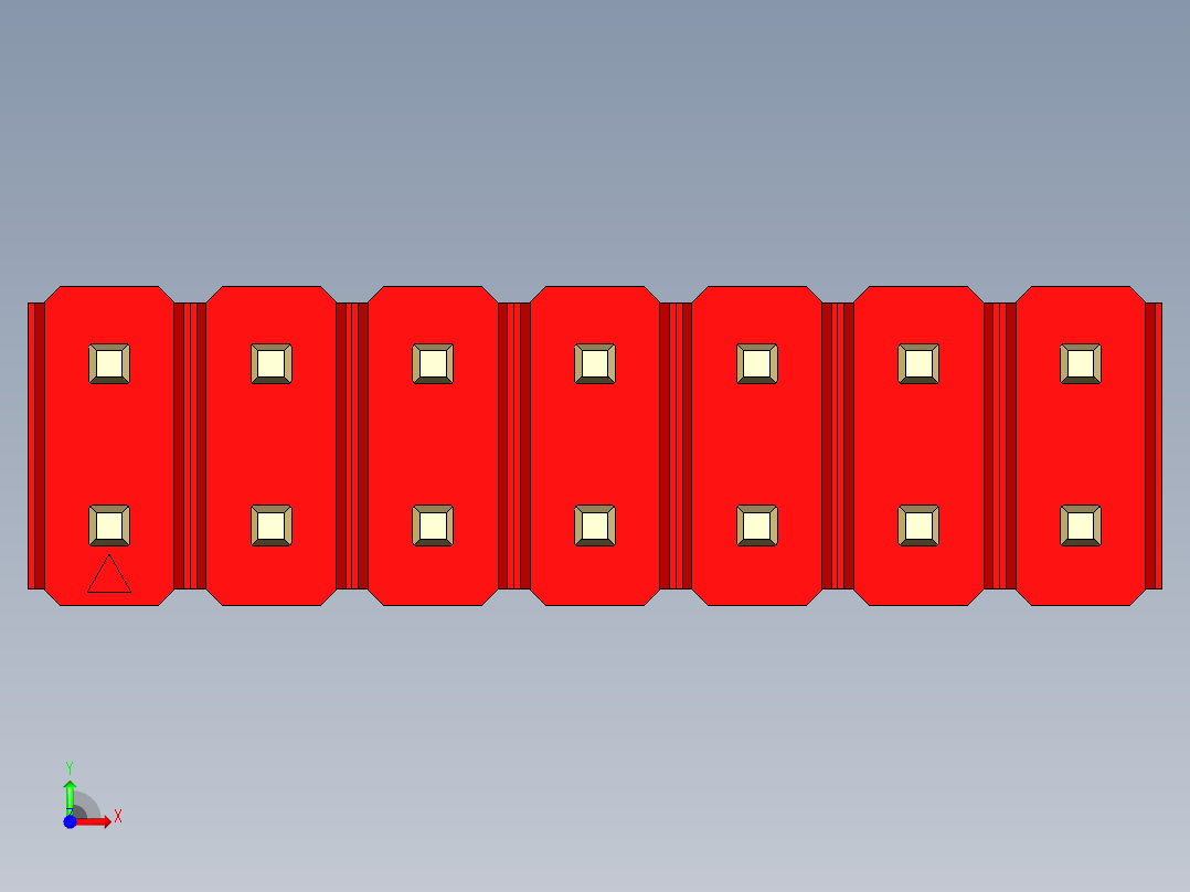 彩色公头100mil（2.54mm）系列-DS1021_red_2x07p_100mil_Type5_rev1.0前视图