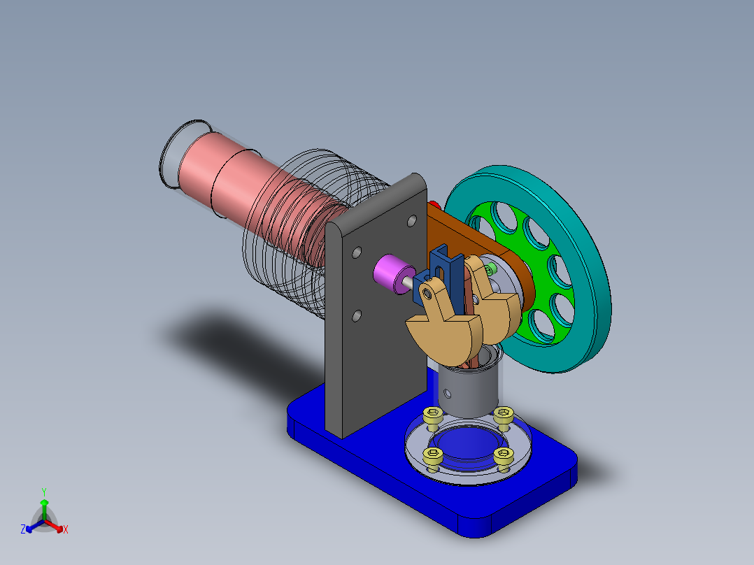 发动机 (3)正等轴测图