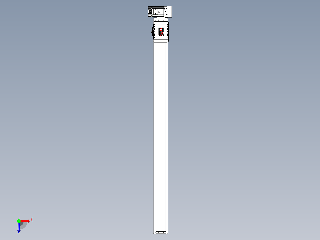 同步带全封闭直线模组TPA-HCB-85D-90-L1050-LU-Y-P20-N3俯视图