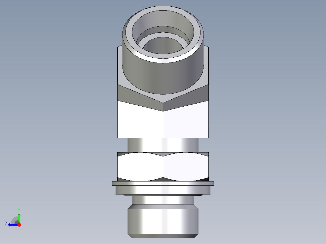 卡套式工业通用硬管接头EO_Adjustable_locknut_45_deg_elbow_VEE16SROMDCF右视图