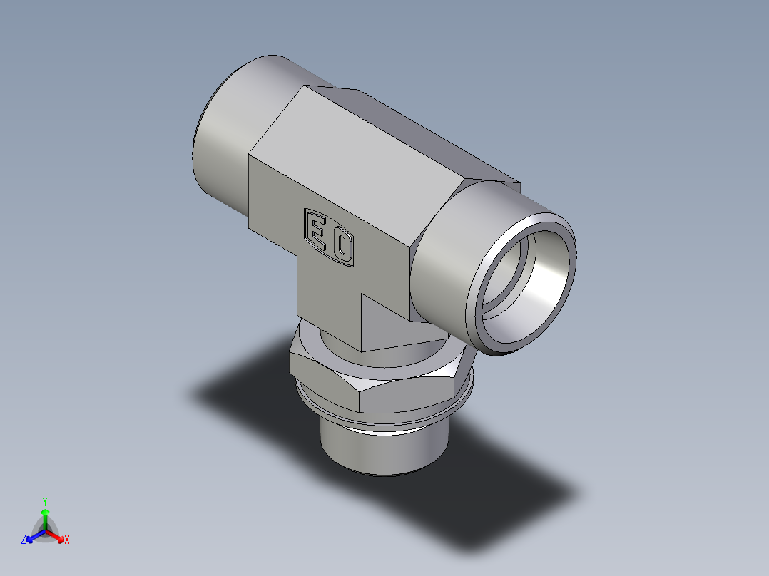 卡套式工业通用硬管接头EO_Adjustable_locknut_branch_tee_TEE15LMOROMDCF