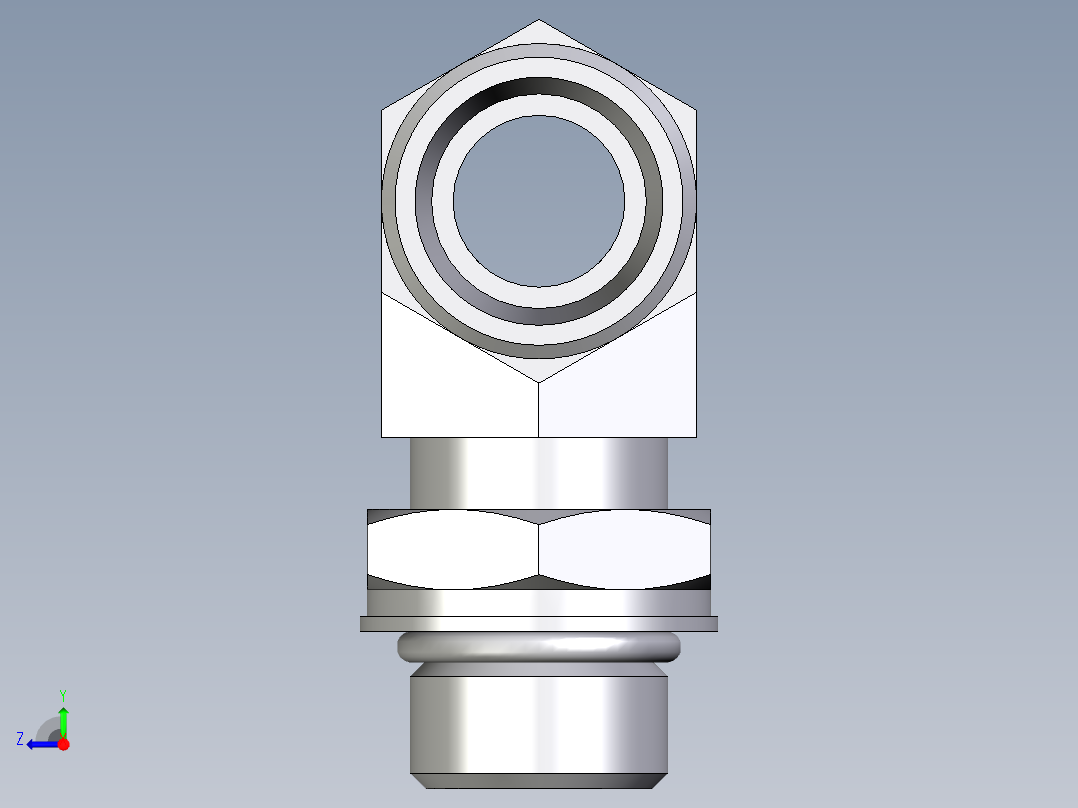 卡套式工业通用硬管接头EO_Adjustable_locknut_branch_tee_TEE15LMOROMDCF右视图